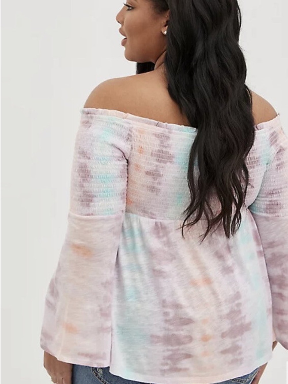 Torrid Tie Dye Babydoll Cold Shouldet Top 💕 - Picture 3 of 11